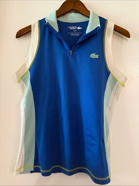 Lacoste Women's Slim Fit Ultra Dry Sleeveless Tennis Polo - Size 40